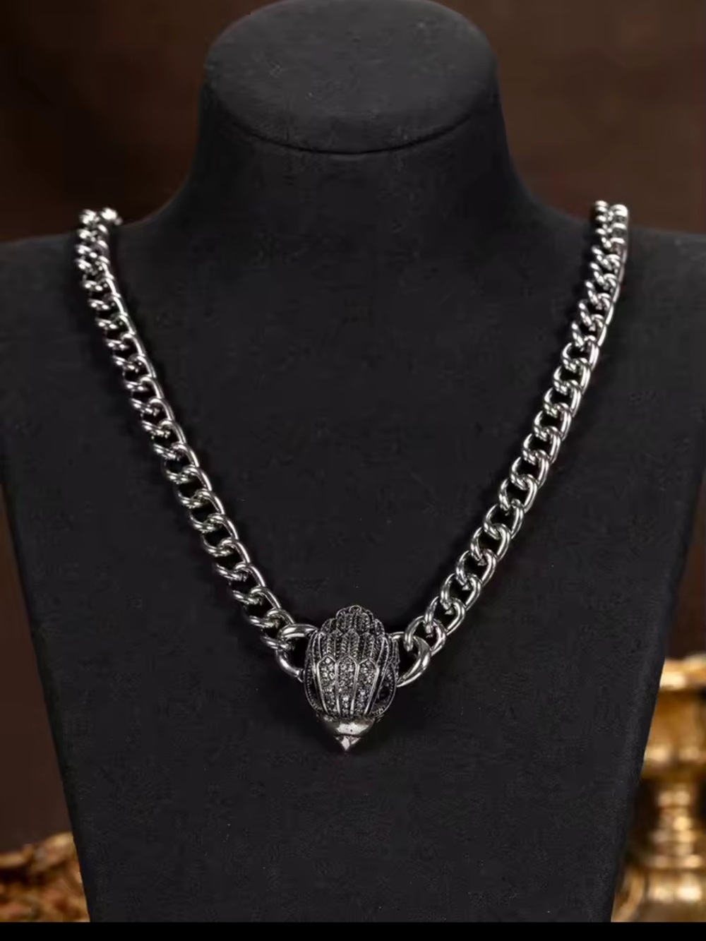 New Kurt Geiger silver Chain Necklace with Decorative Pendant
